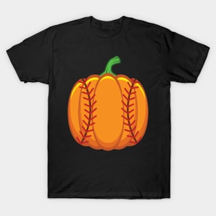 Baseball Ball Pumpkin Halloween Thanksgiving Gift T-Shirt